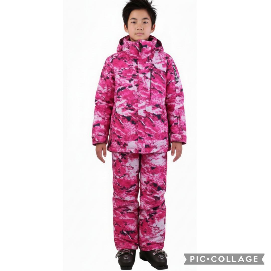 【美品】Phenix ジュニアスキーウェア 上下150　デモチーム　カモフラ総柄