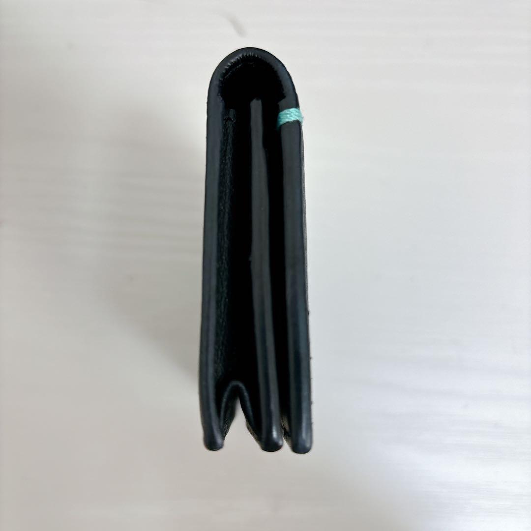 Tiffany & Co. 名刺入れ カードケース ブラック 革 ブルーステッチ