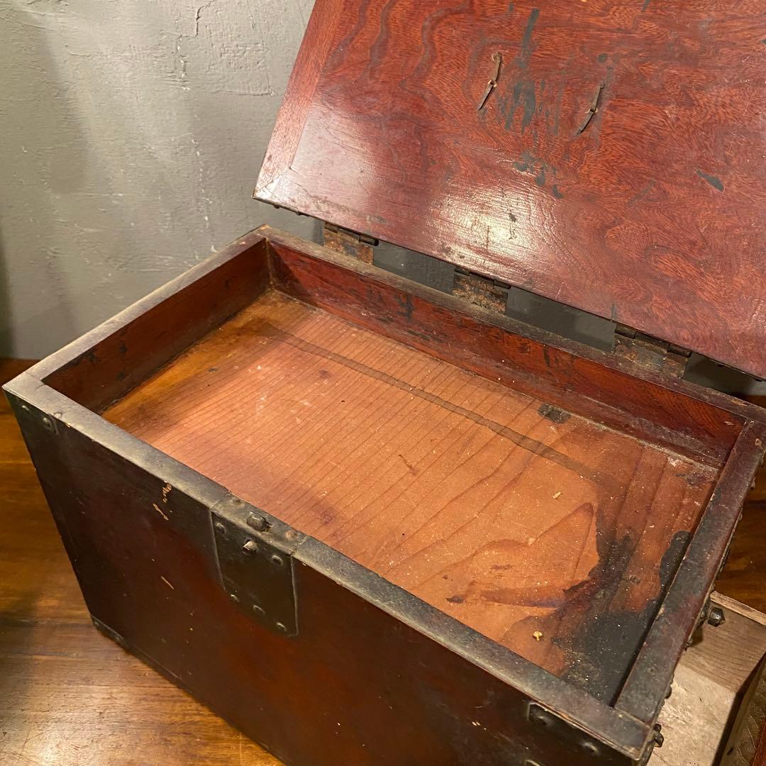 明治 硯箱 小引き出し 銭函 時代箪笥 骨董品 古道具 アンティーク