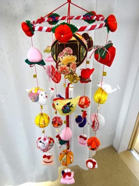 【3】縁起の良い柳川さげもん　木目込み鞠　吊るし雛　ハンドメイド　ひな祭り