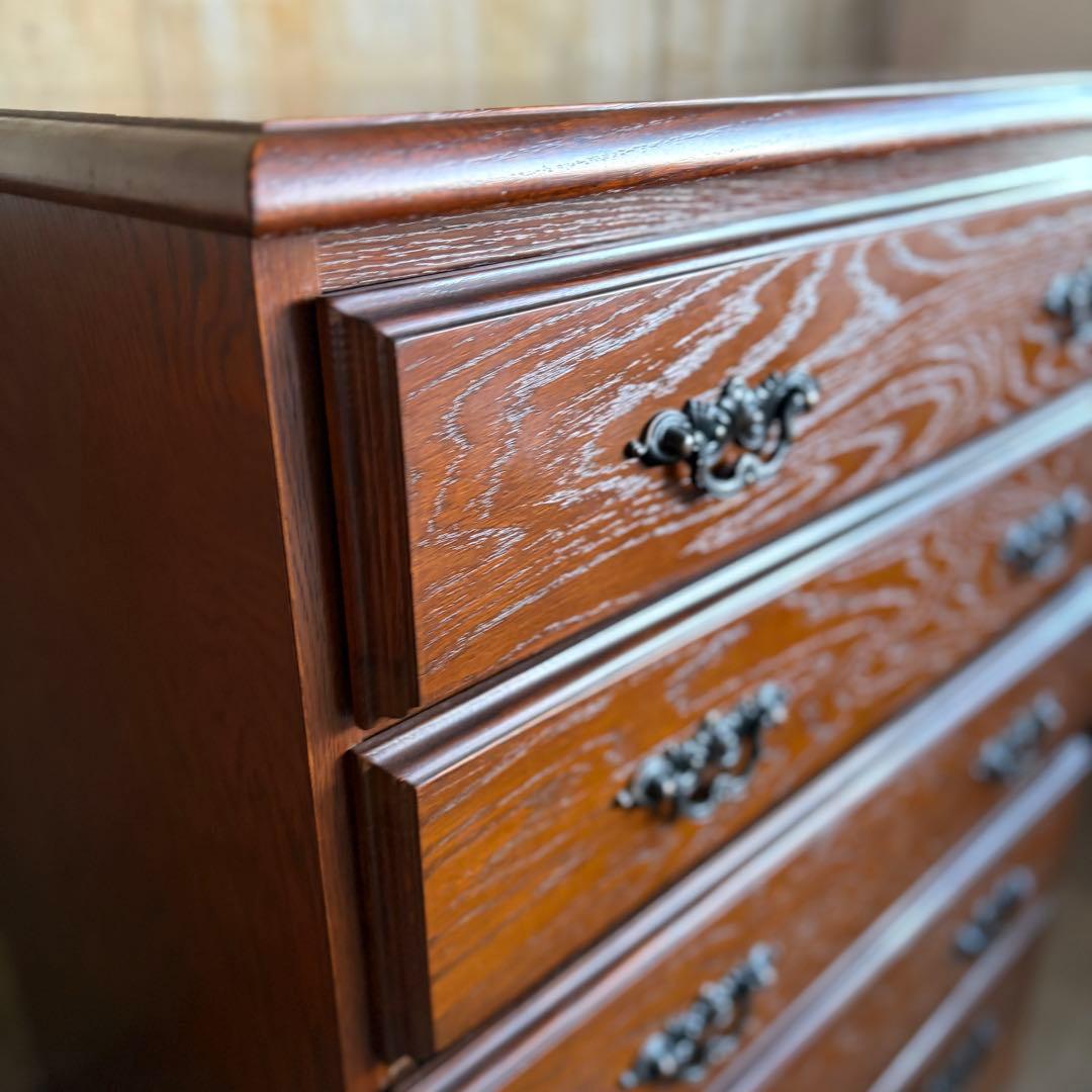 越後民芸家具　5段チェスト　民芸箪笥　クラシカル　②