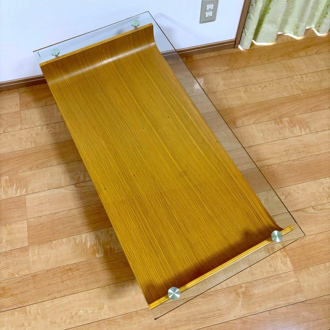 スペースエイジ ミッドセンチュリー 曲げ木 プライウッド ガラステーブル