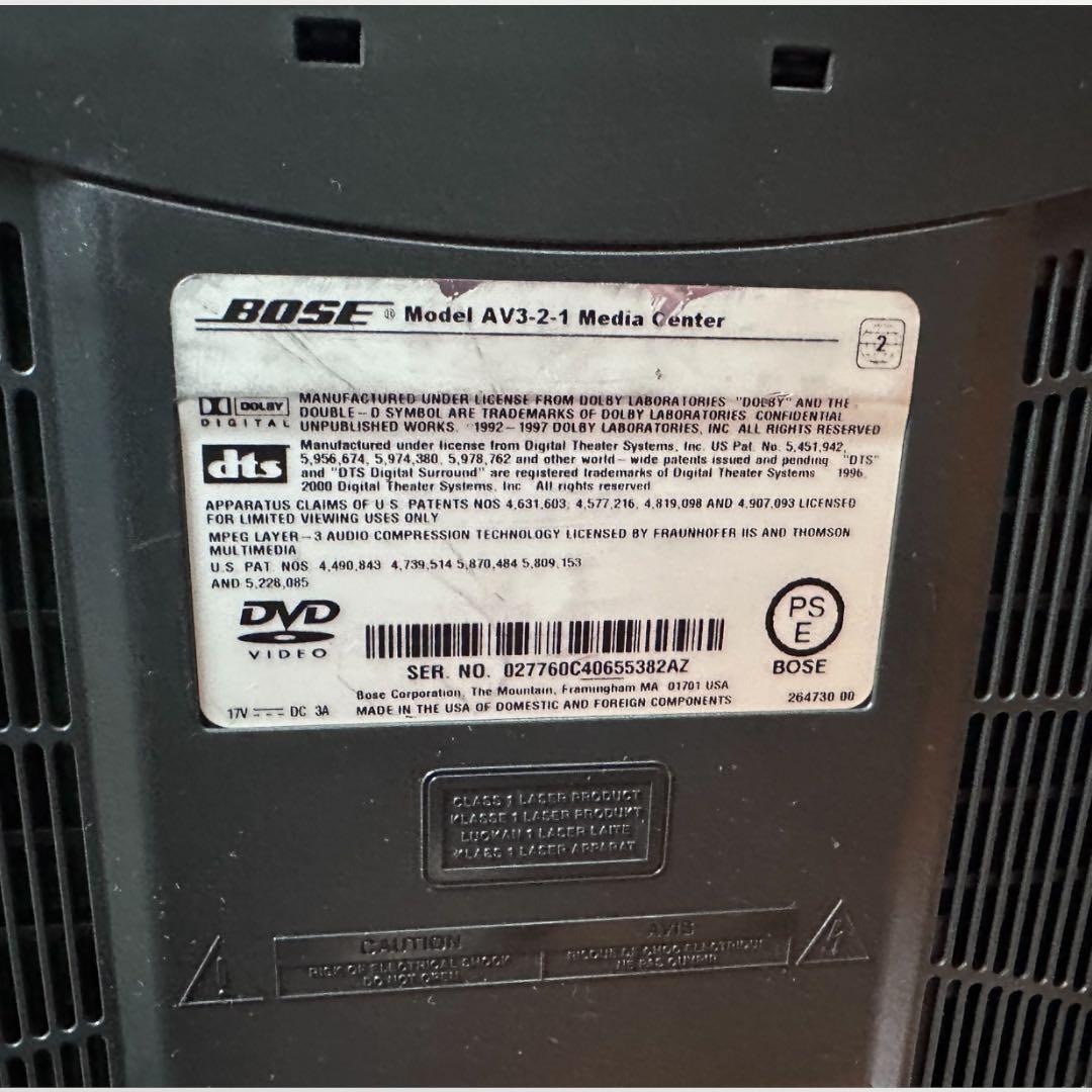 BOSE 3-2-1 GS DVDホームシアターシステム 動作確認済