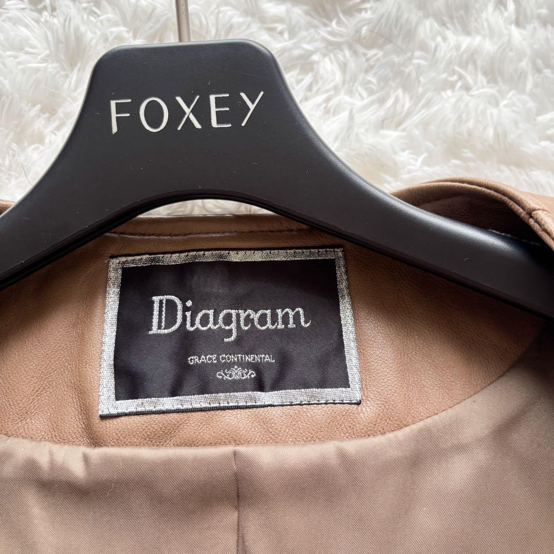 2way✨ダイアグラム　ライダースジャケット　フォックスファー　レザー　ブラウン