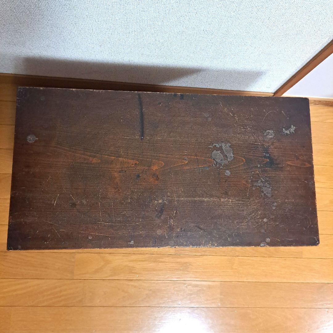 木製文机 ダークブラウン 引き出し付き