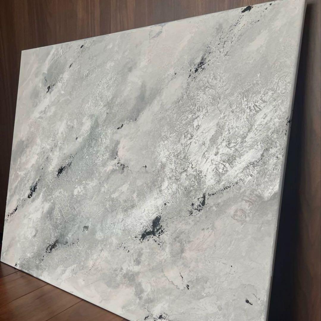 大型アート　アート　モダン　クラシック　ホワイト　シルバー　グレー　ブラック