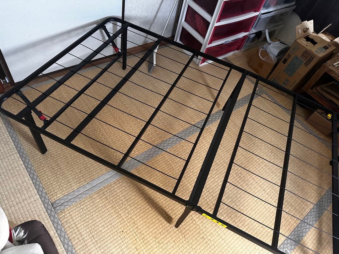 折りたたみベッド スチール製 ブラック 195x97cm