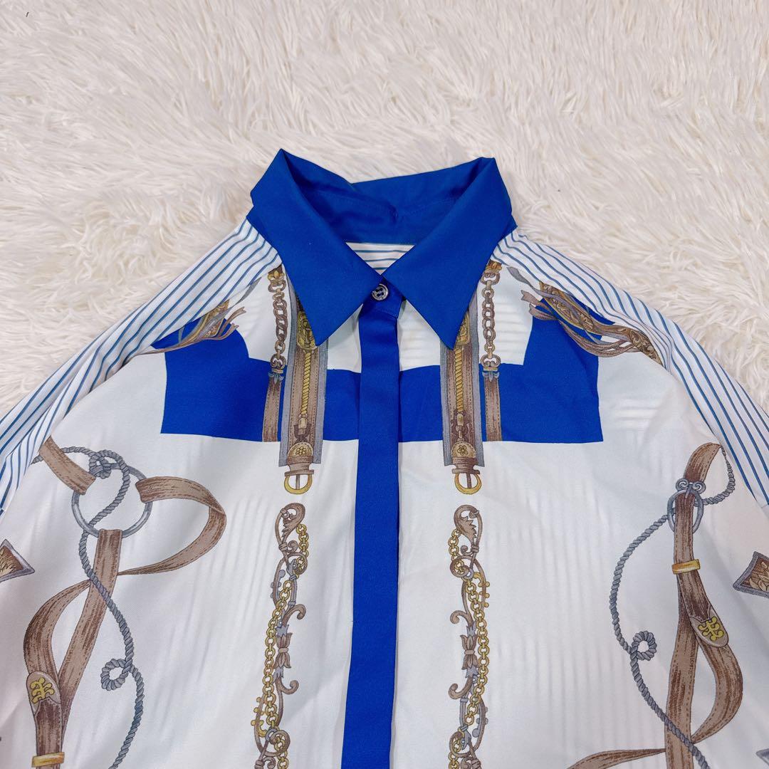 極美品　2023年モデル　グレースクラス スカーフ柄 ビッグシルエット シャツ