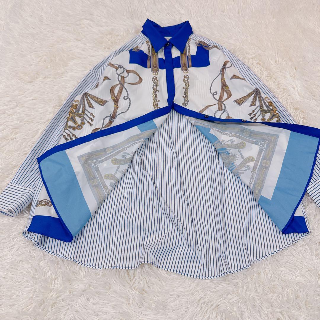 極美品　2023年モデル　グレースクラス スカーフ柄 ビッグシルエット シャツ