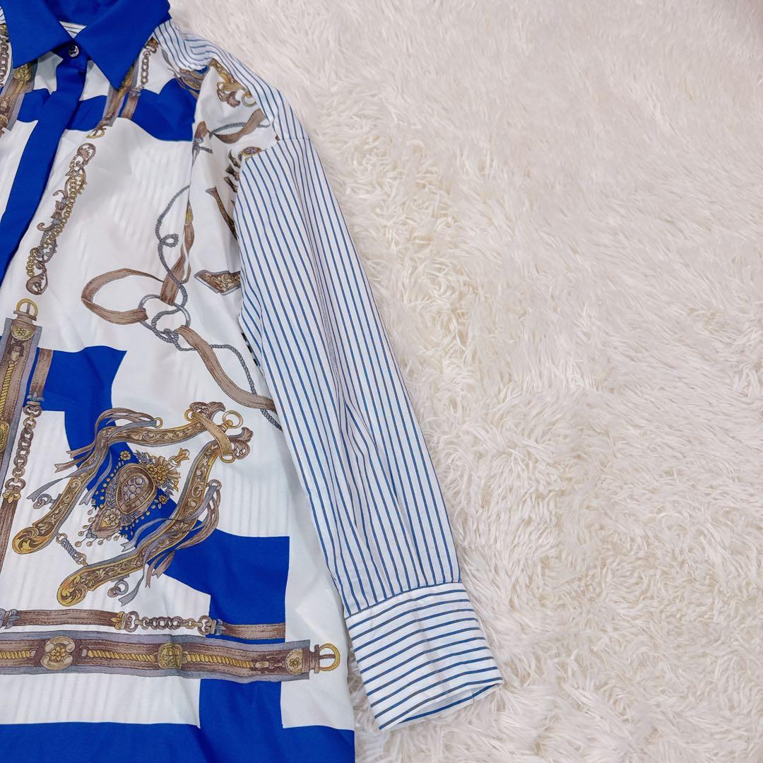 極美品　2023年モデル　グレースクラス スカーフ柄 ビッグシルエット シャツ