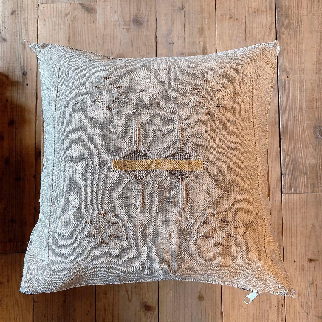 モロッコ製 カクタスシルク サブラ クッションカバー 約45×45cm 2個