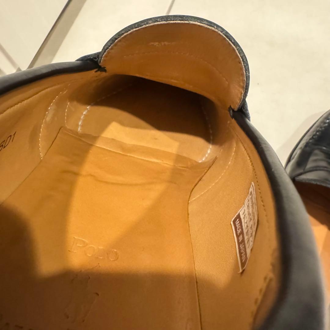 中古 POLO RALPH LAUREN 黒 レザー ローファー ラルフローレン