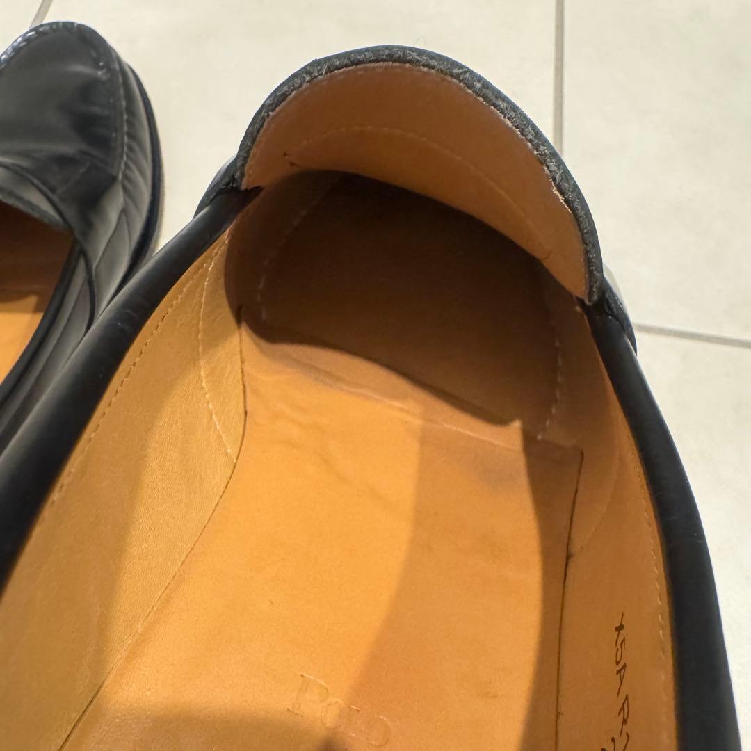 中古 POLO RALPH LAUREN 黒 レザー ローファー ラルフローレン