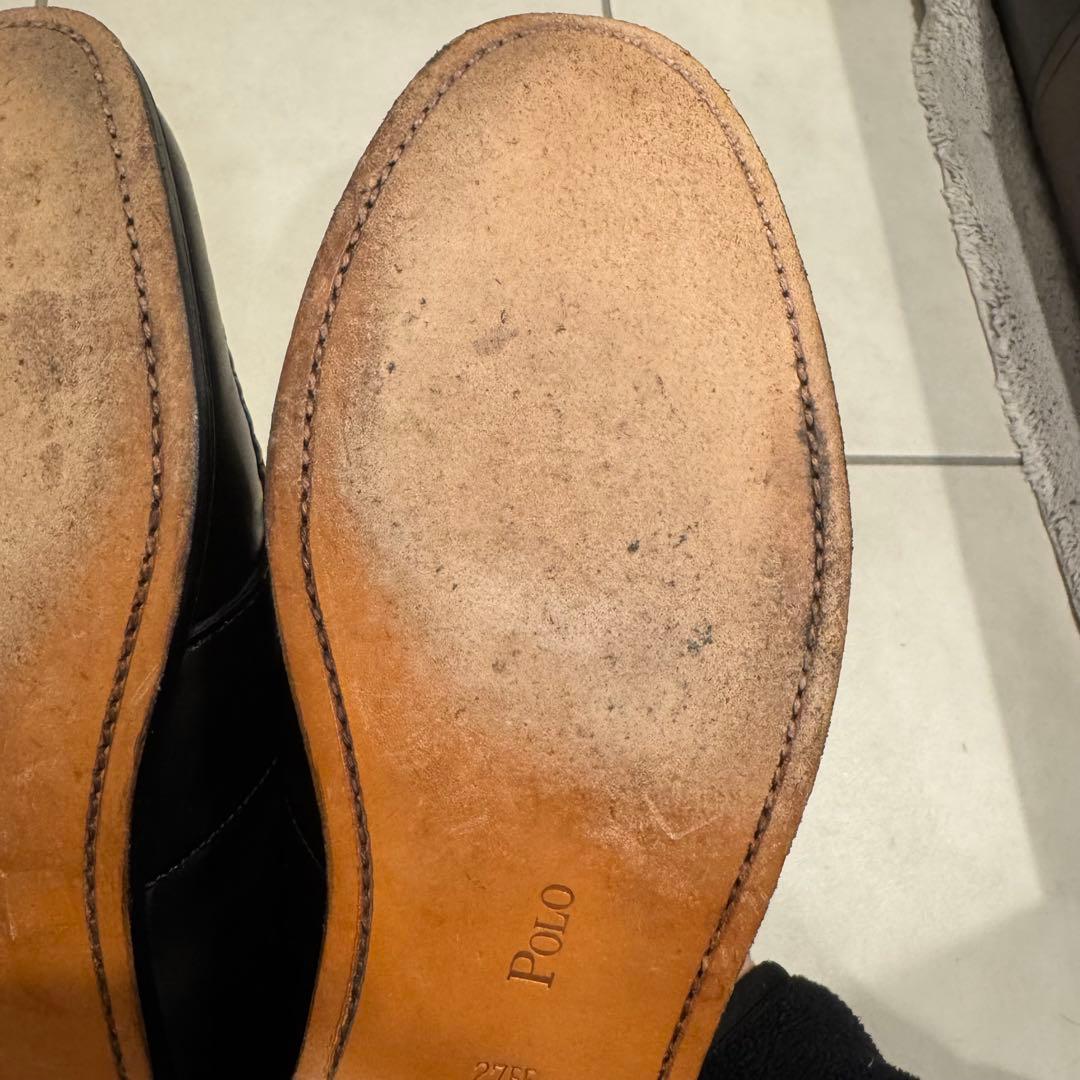 中古 POLO RALPH LAUREN 黒 レザー ローファー ラルフローレン