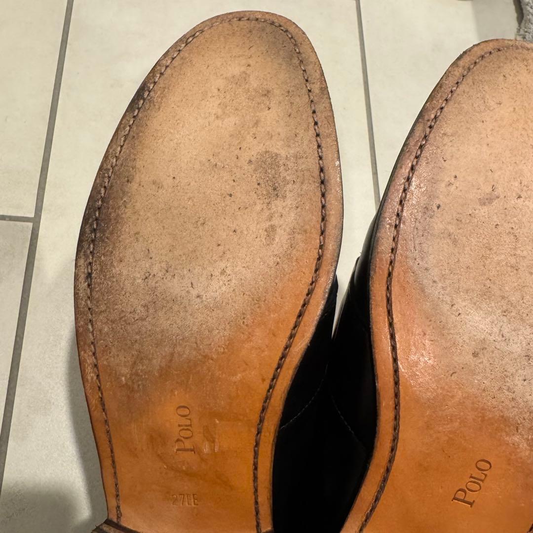 中古 POLO RALPH LAUREN 黒 レザー ローファー ラルフローレン