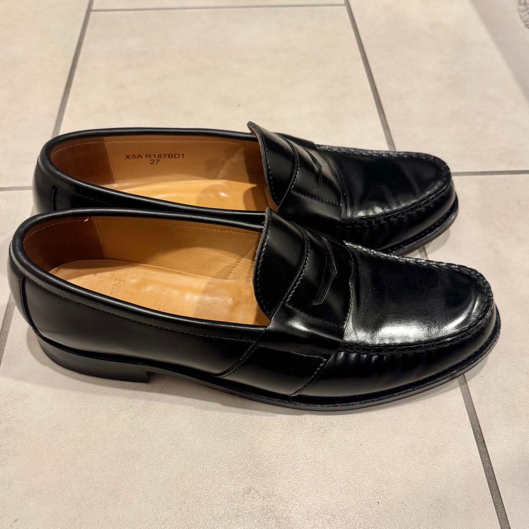 中古 POLO RALPH LAUREN 黒 レザー ローファー ラルフローレン