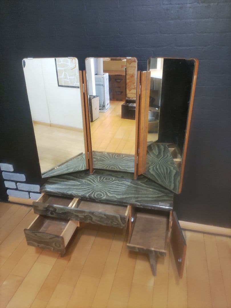 アンティーク　骨董品　三面鏡　鏡台