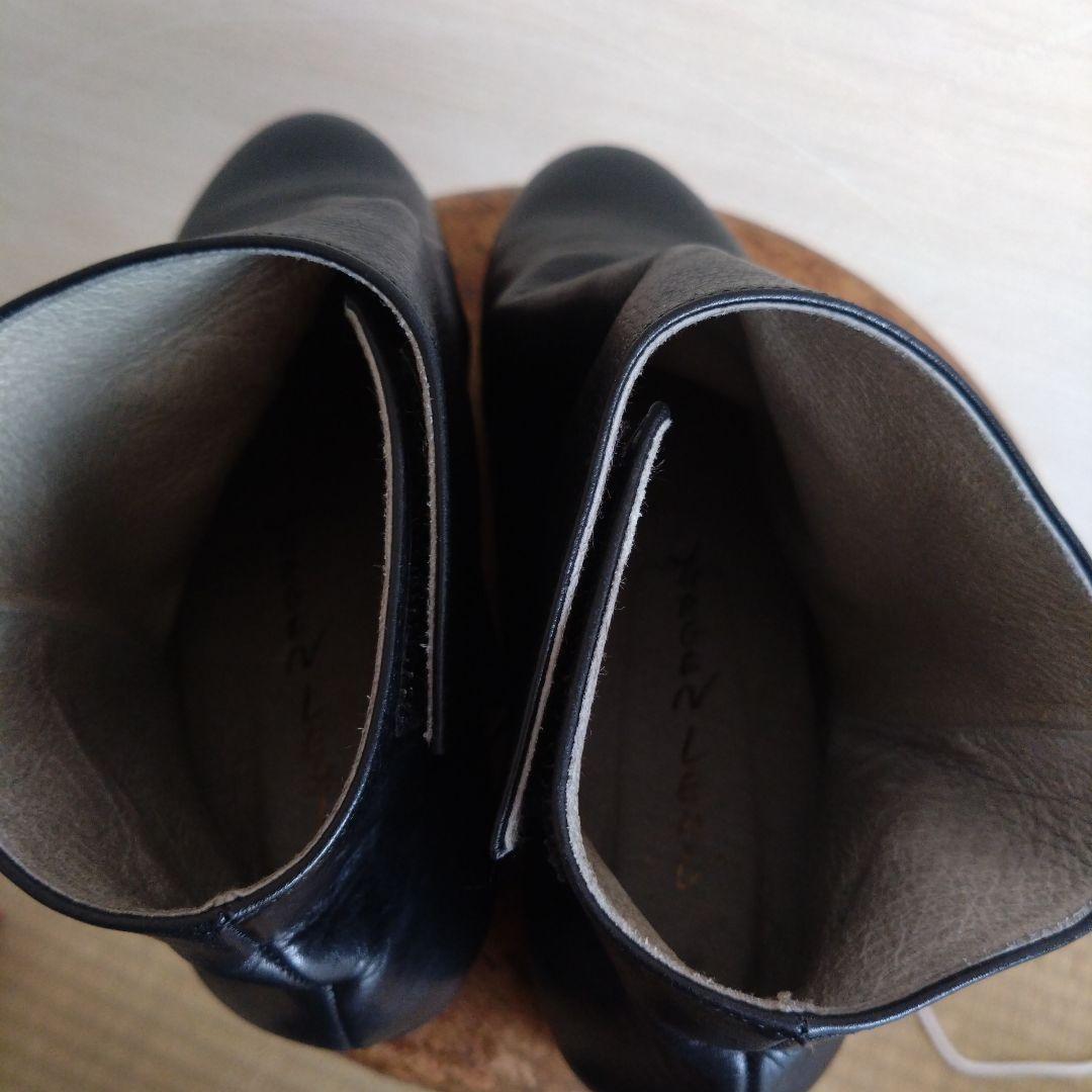 JURGEN LEHL ヨーガンレール　レザー　ショートブーツ　黒　23.5