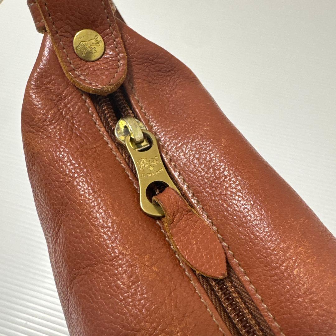 イルビゾンテ ショルダーバッグ キャメル 赤茶 レザー 牛革