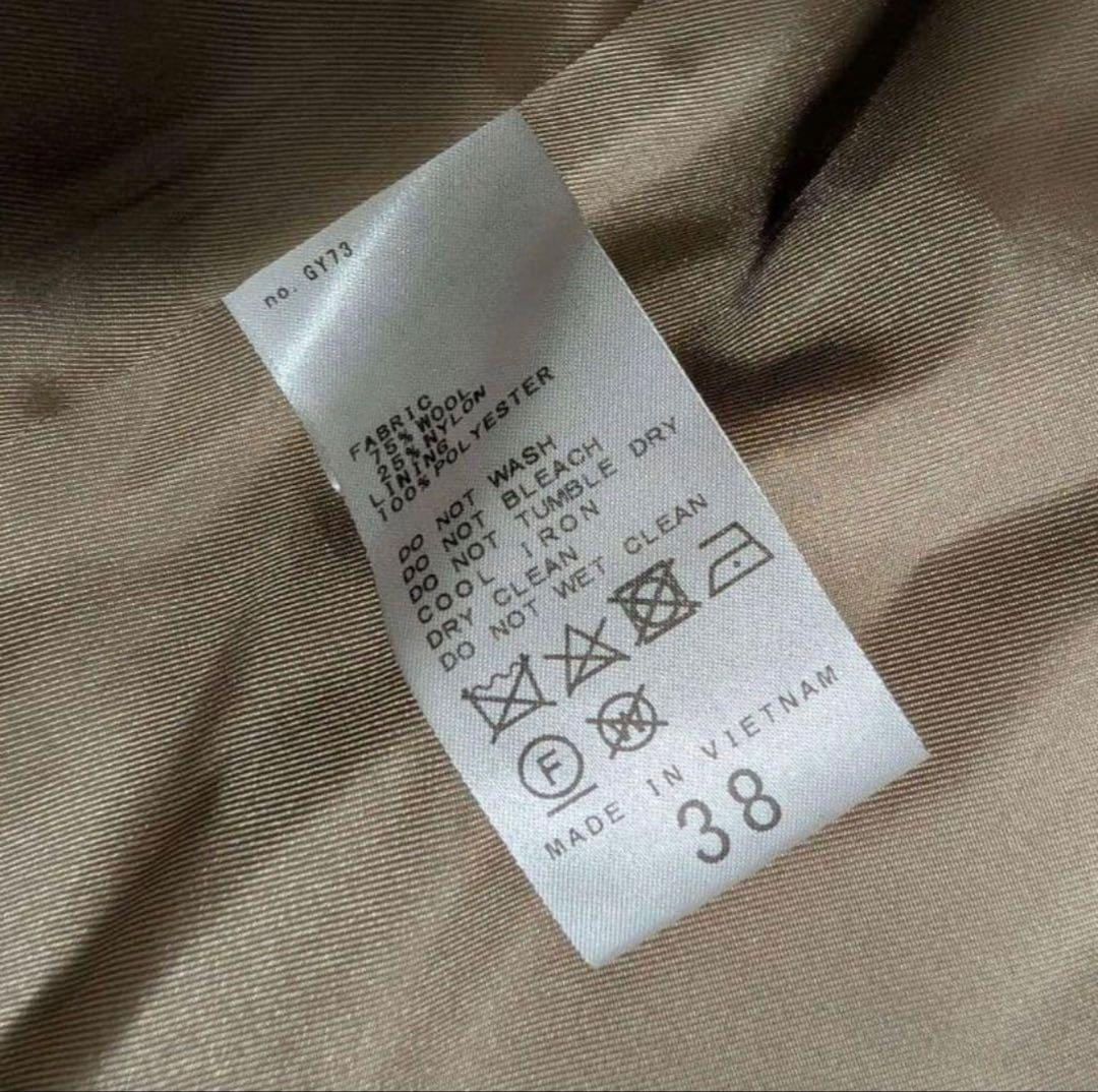 スピックアンドスパン　W/Nyモッサステンカラーショートコート　ベージュ　38