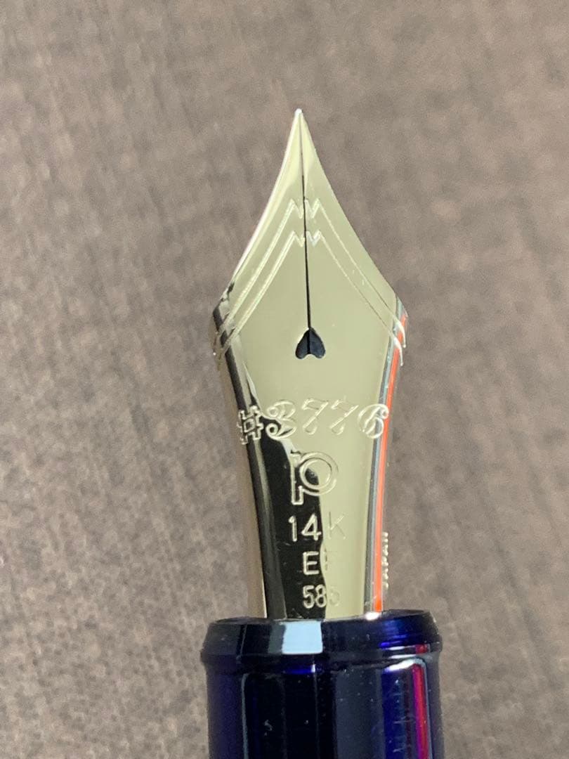 PLATINUM 3776 万年筆 ブルー 14Kペン先
