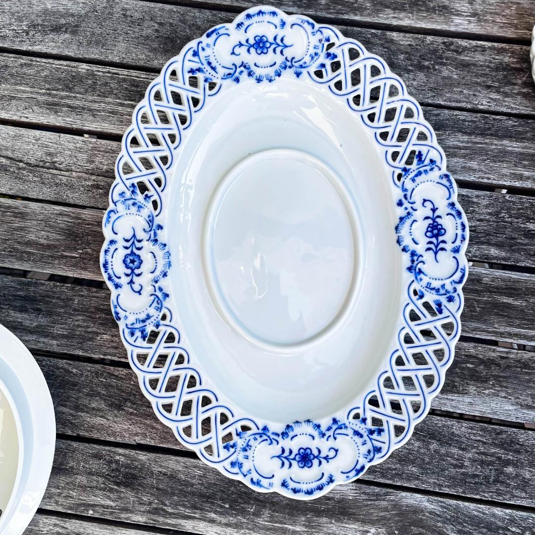 マイセン　スイーツボウル　蓋つき　レンゲ付き　ブルーオニオン