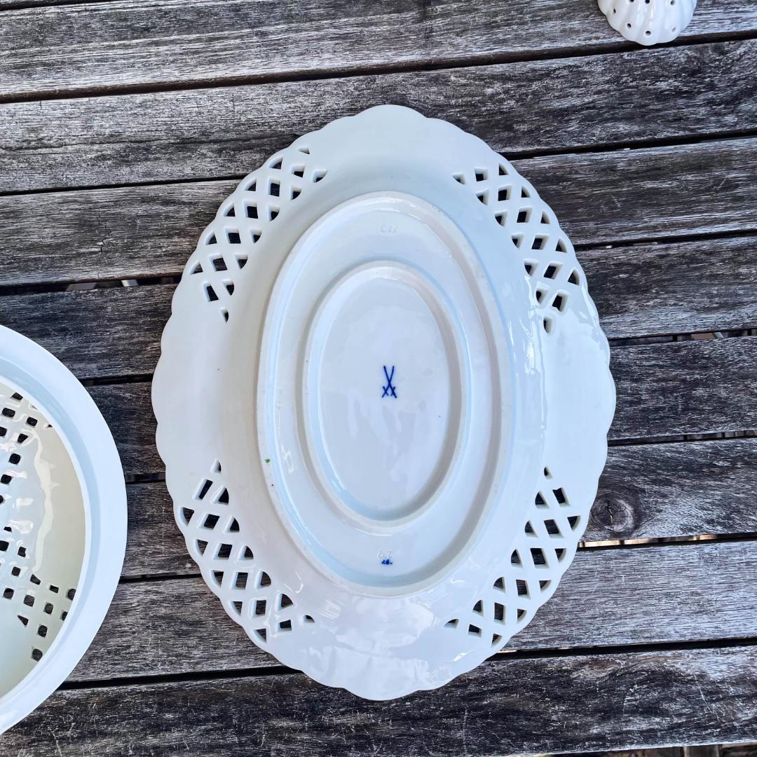 マイセン　スイーツボウル　蓋つき　レンゲ付き　ブルーオニオン