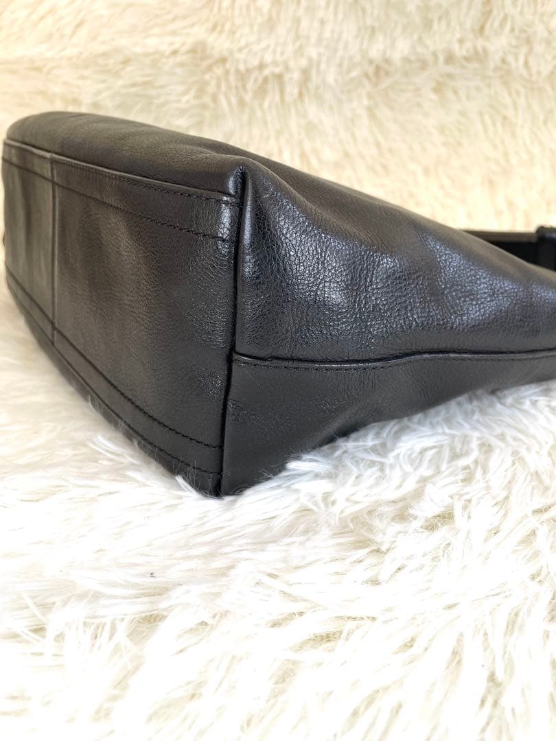 コーチ ヘリテージレザー ショルダーバッグ ブラック 男女兼用 ユニセックス