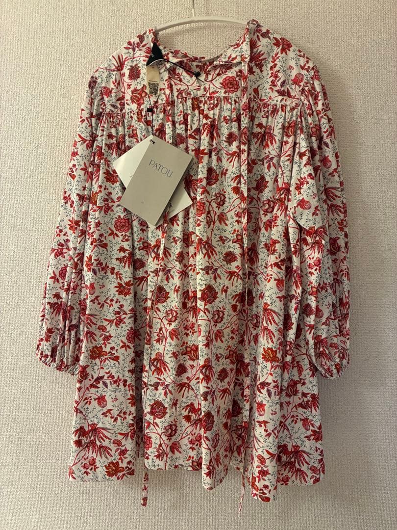 PATOU 花柄コットン 長袖ブラウス