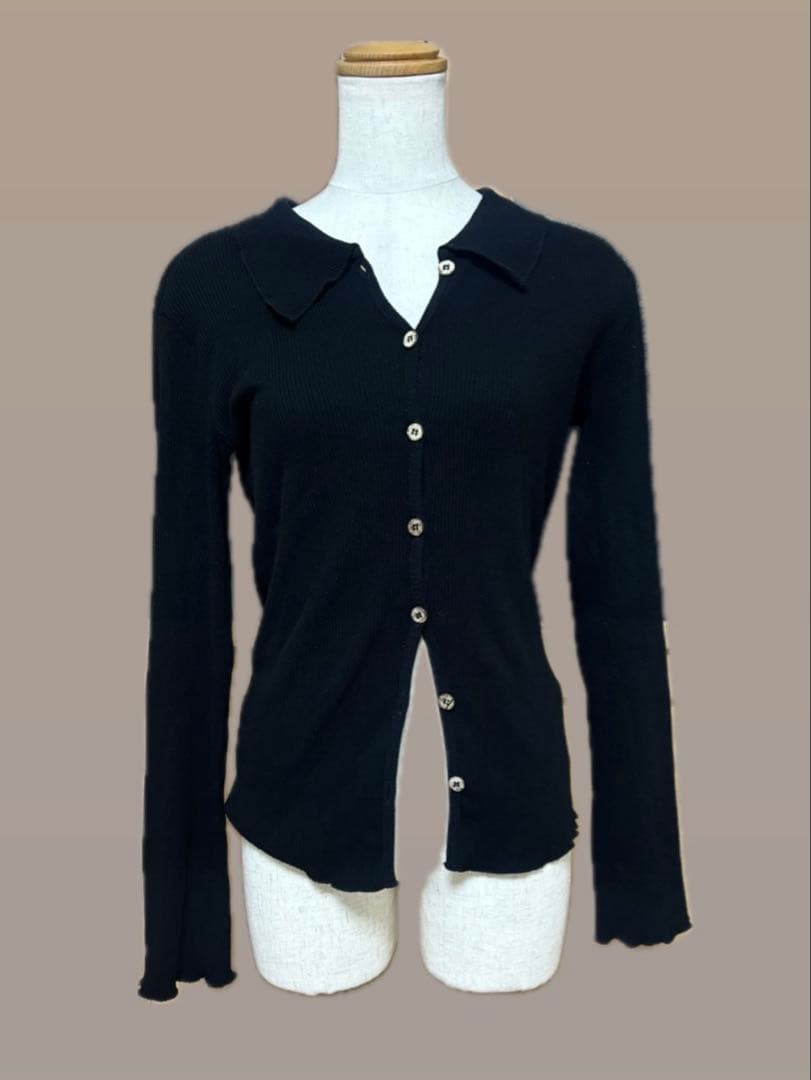 baserange コットンリブカーディガン