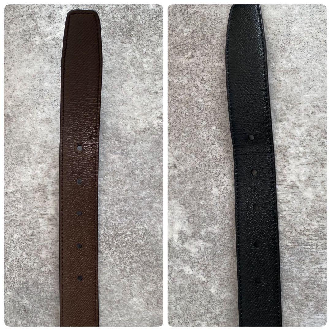 極美品　TOD‘S トッズ　ベルト　シボ革　レザー　リバーシブル　ブラック　黒