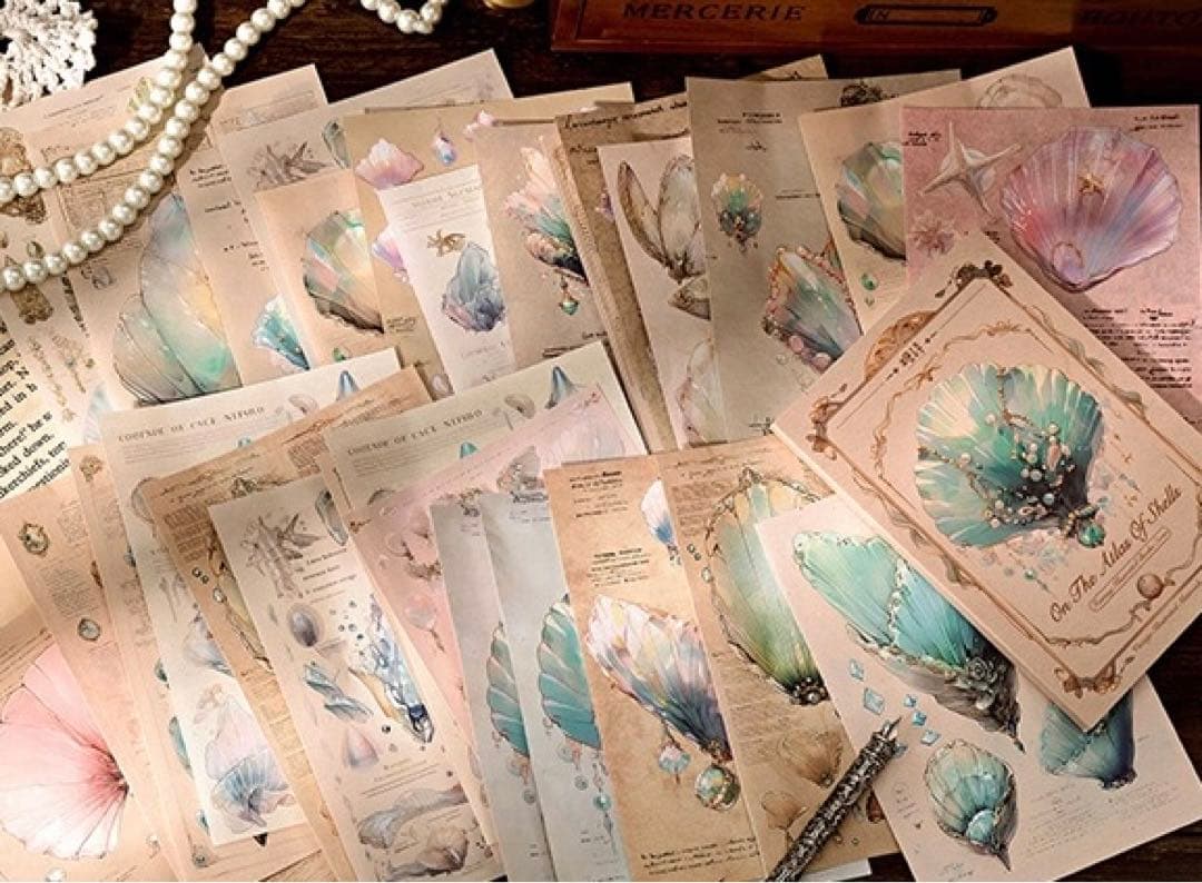 新品　幻想図鑑シリーズ　コラージュベース素材　6種　300枚