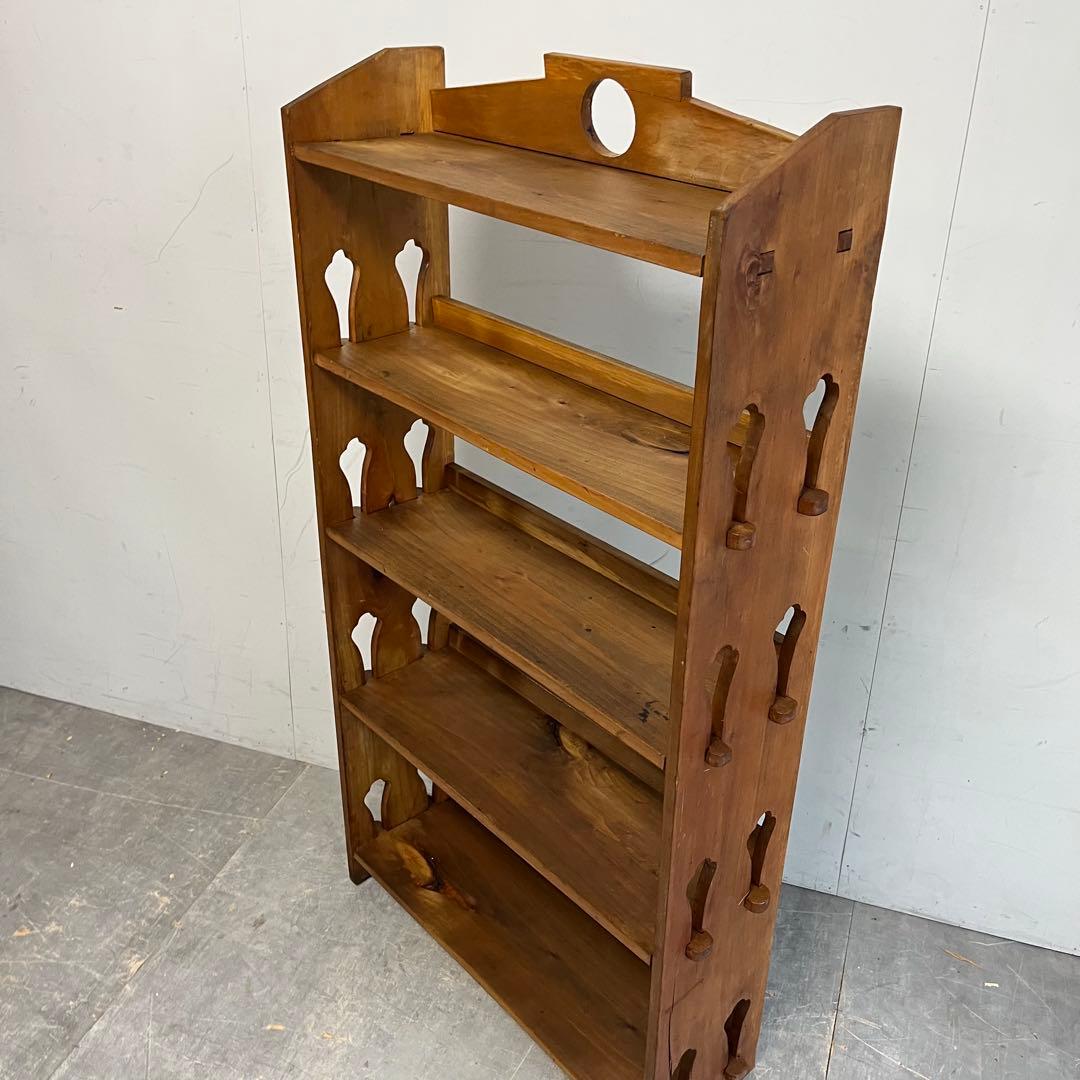 アンティーク 飾り棚 オープンラック 無垢材 昭和レトロ z508