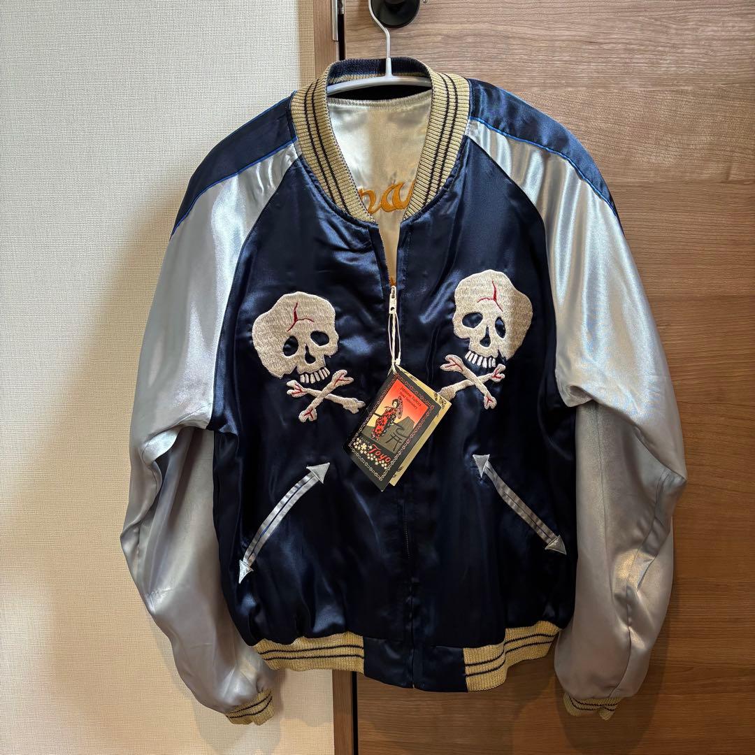 【東洋・タグ付】スカジャン/リバーシブル ドラゴン&骸骨