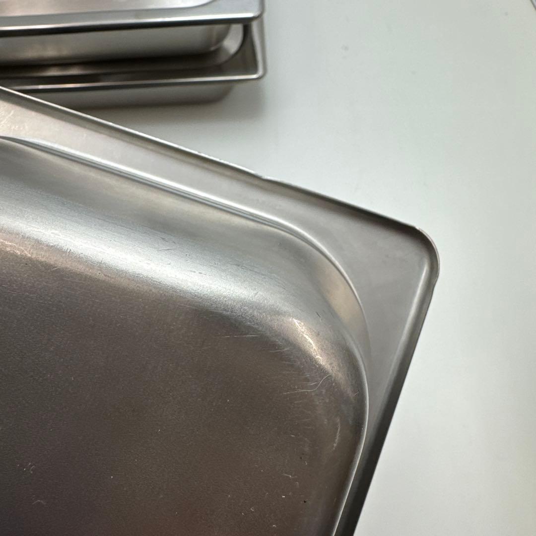 ホテルパン ステンレス製 長方形 保存容器 蓋付き 1／3サイズ 4セット