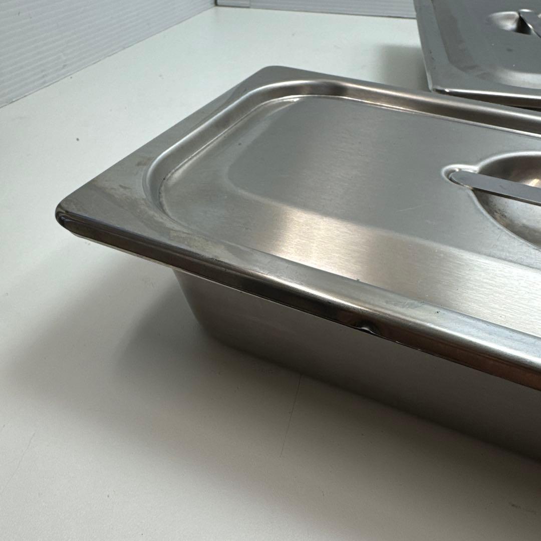 ホテルパン ステンレス製 長方形 保存容器 蓋付き 1／3サイズ 4セット