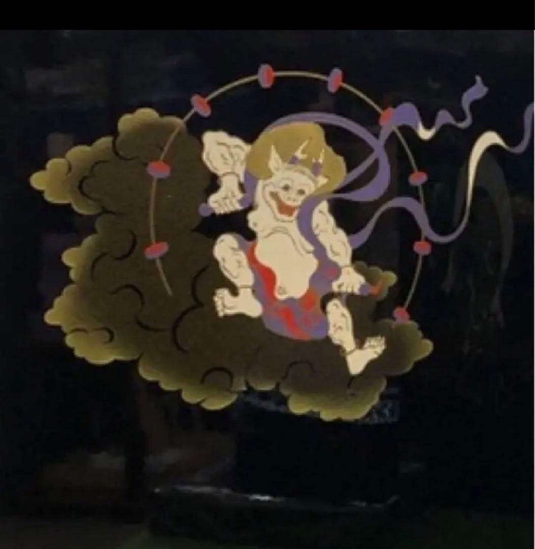 japanese screen俵屋宗達作　風神雷神絵　紀州塗り