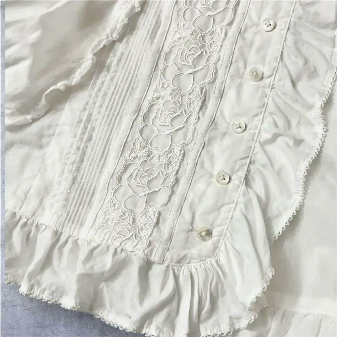 PINK HOUSE ピンクハウス フリル リボン ボウタイブラウス