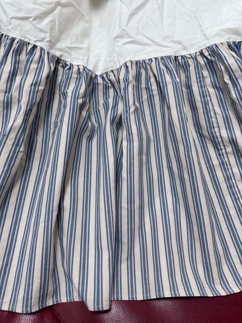 ☆激レア　ラルフローレン　ベッドスカート　セミダブル　青ストライプ　シーツ☆