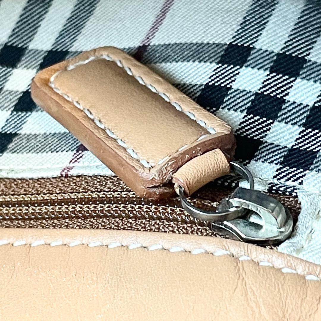 美品★Burberry オールレザー ショルダーバッグ ベージュ ノバチェック