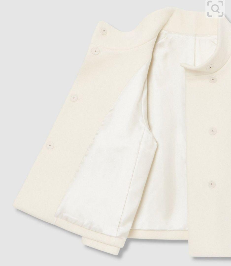 ANAYI ウールビーバーショートコート 36　ホワイト