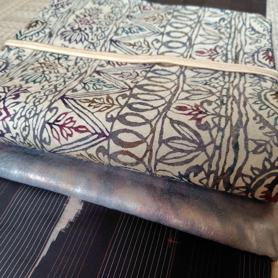 両面両方向　全通柄 袋帯　幾何学　花紋　兎　市松　正絹　4パターン使えます