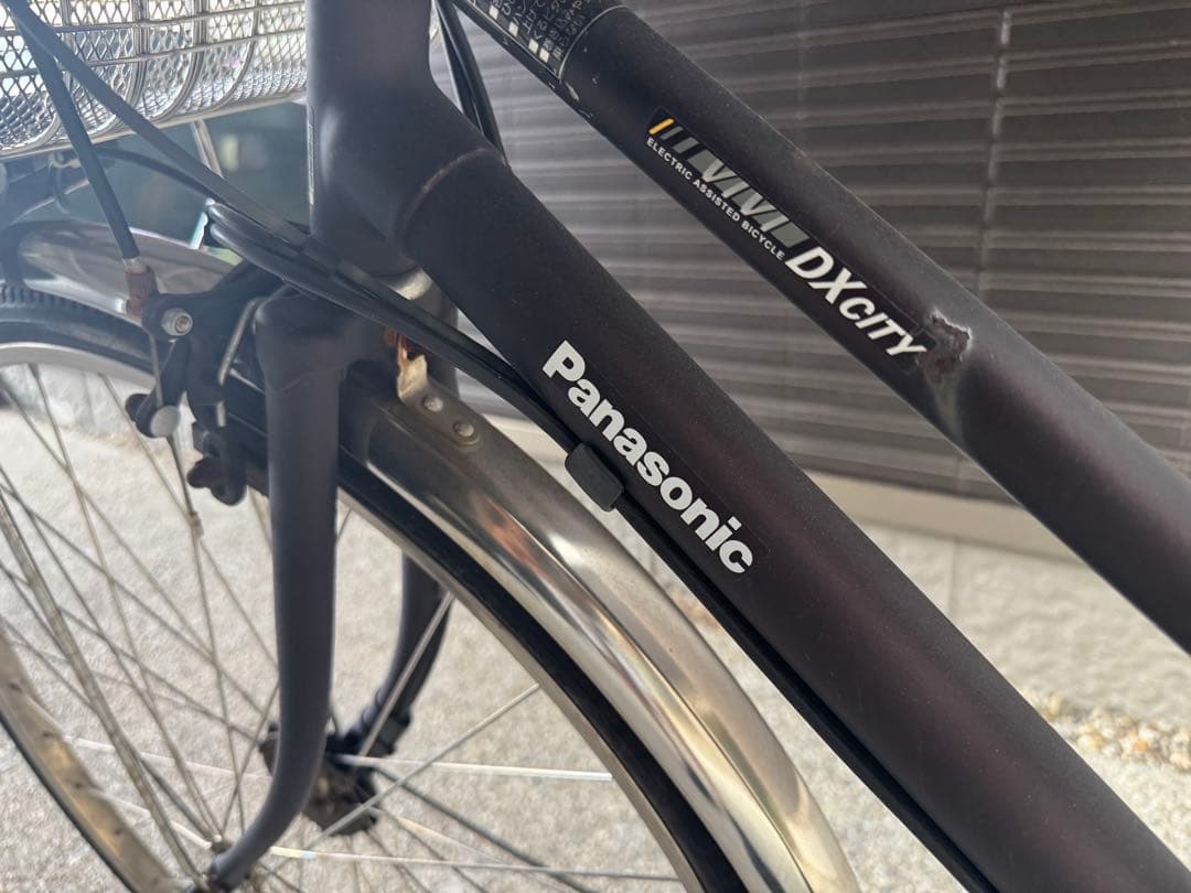 引取限定 パナソニック 電動アシスト自転車 シティタイプ ブラウン 前カゴ付き