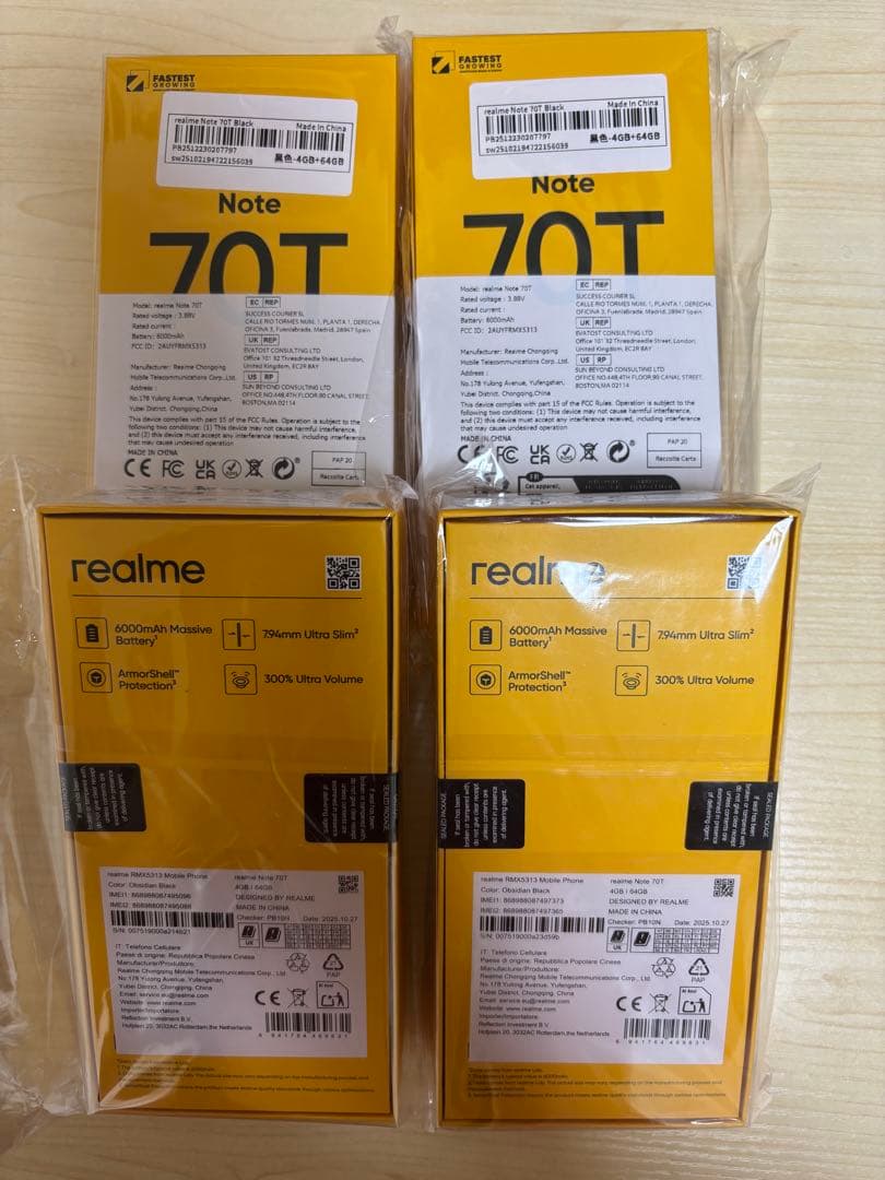 REALME NOTE 70T RAM 4GB+64GB 4台セット