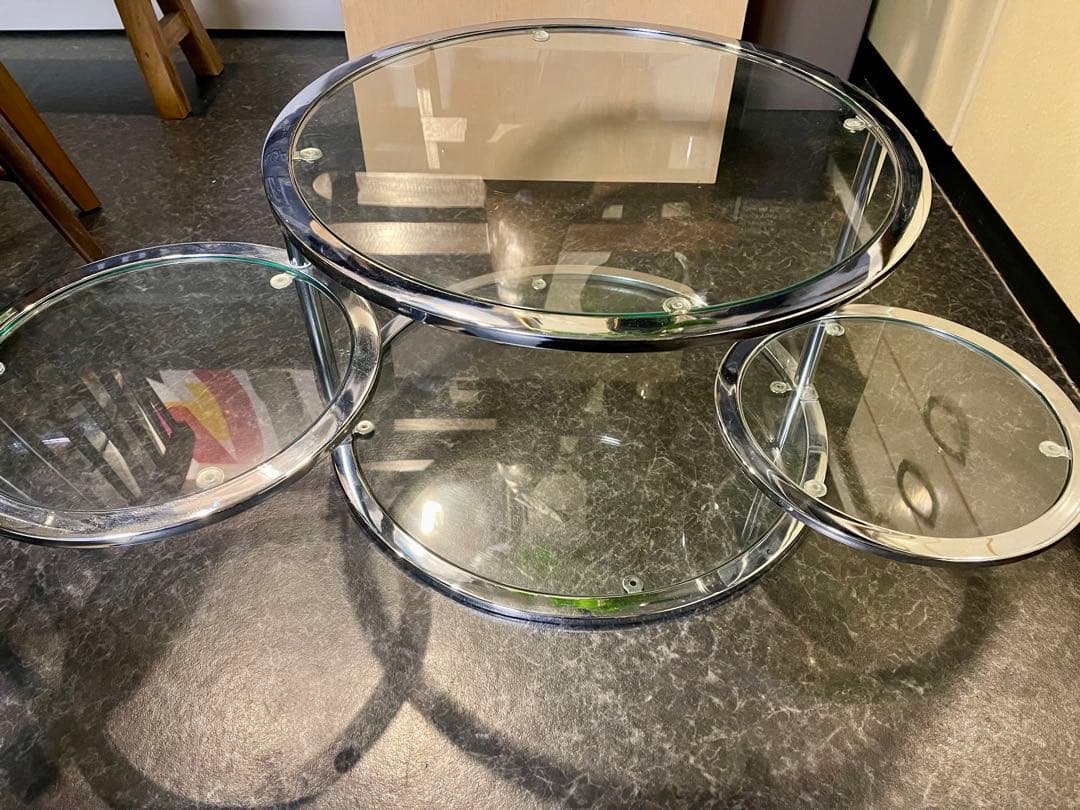 ミッドセンチュリー　丸型　ラウンドテーブル　ヴィンテージ　4段