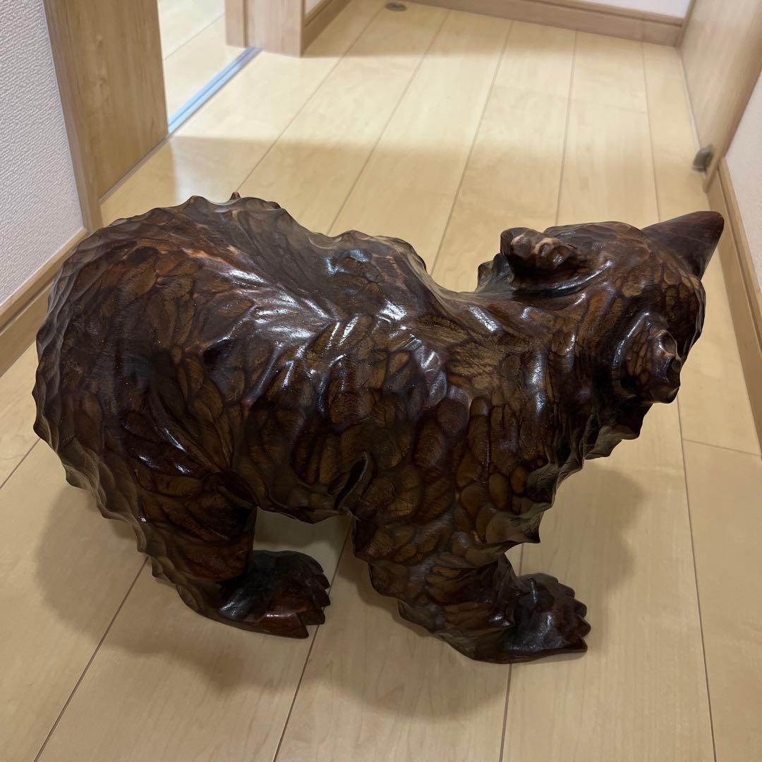 彫刻　熊　置物　木製　オシャレ　アンティーク　大型