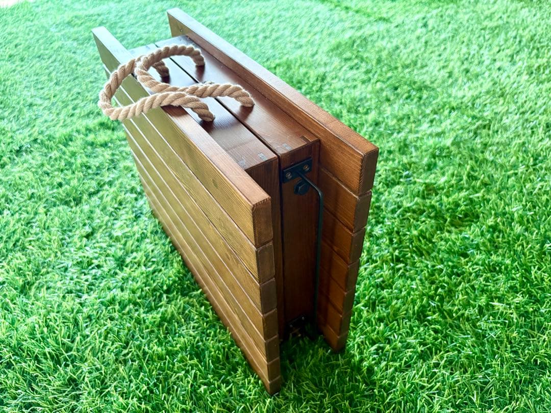 木製折り畳み式アウトドアテーブル【カラー:ウォルナット】