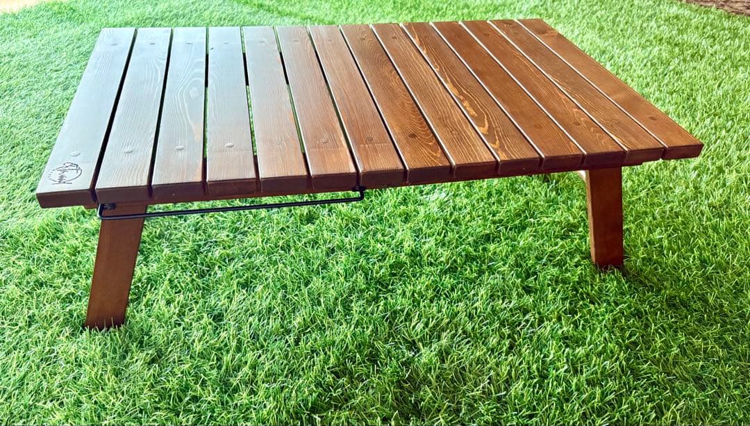 木製折り畳み式アウトドアテーブル【カラー:ウォルナット】