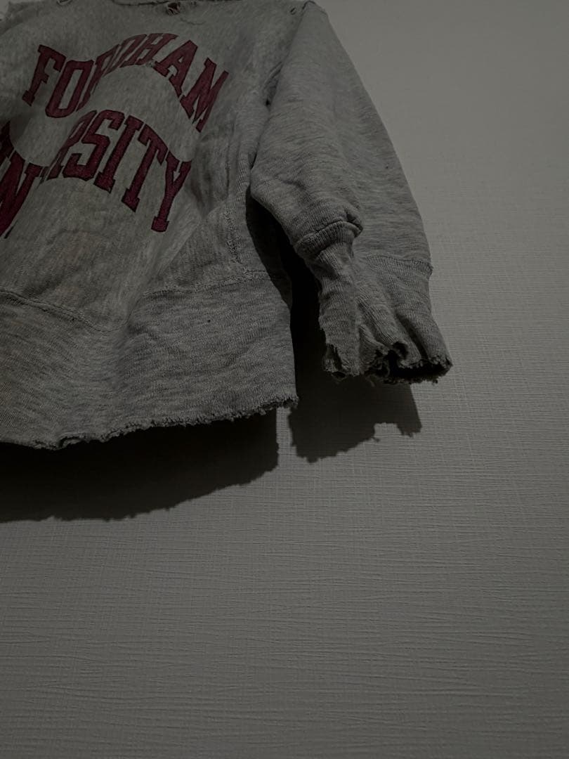 染み込み　両面　80sリバースウィーブ　reverse weave ボロ　L