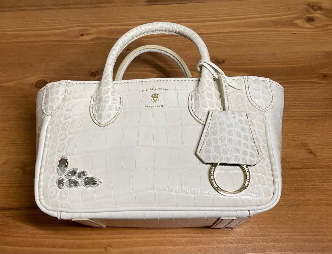 ADMJ ヒマラヤ クロコ型押し スワロフスキー マイクロ バッグ